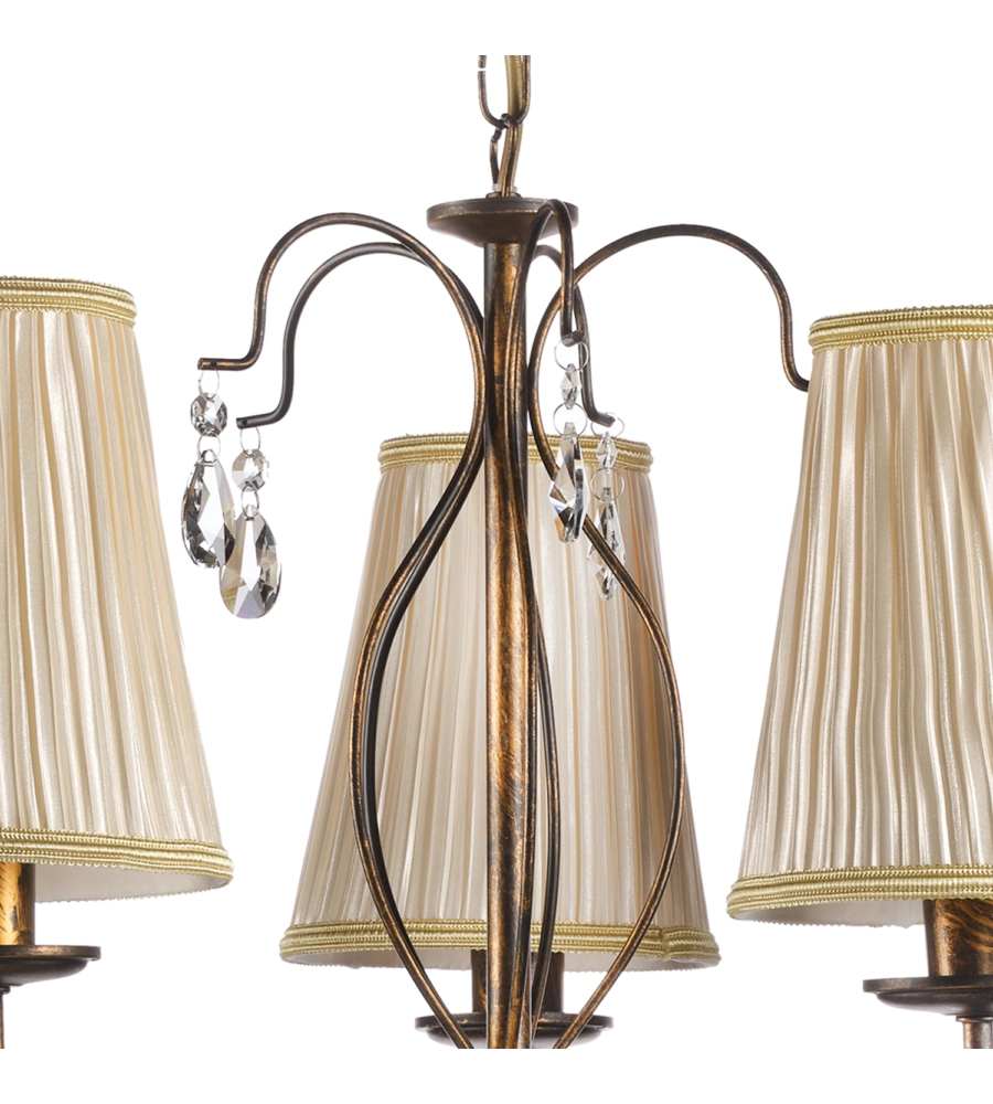 LAMPADARIO 5 LUCI ONLI "DELIA" BRONZO E14